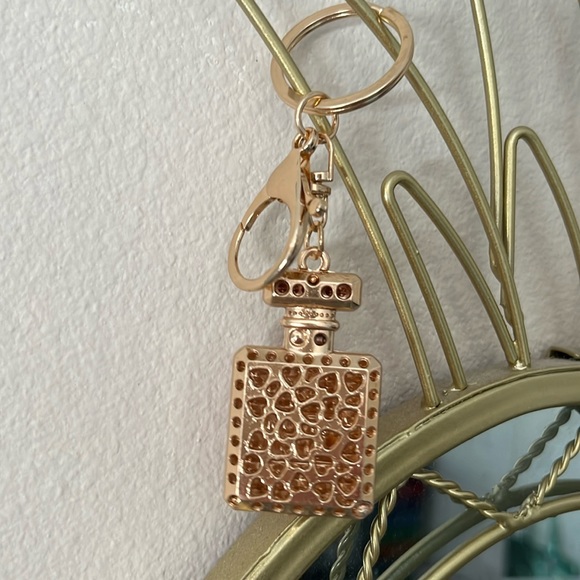 Rose Gold Bag Charm Keychain - Picture 2 of 3